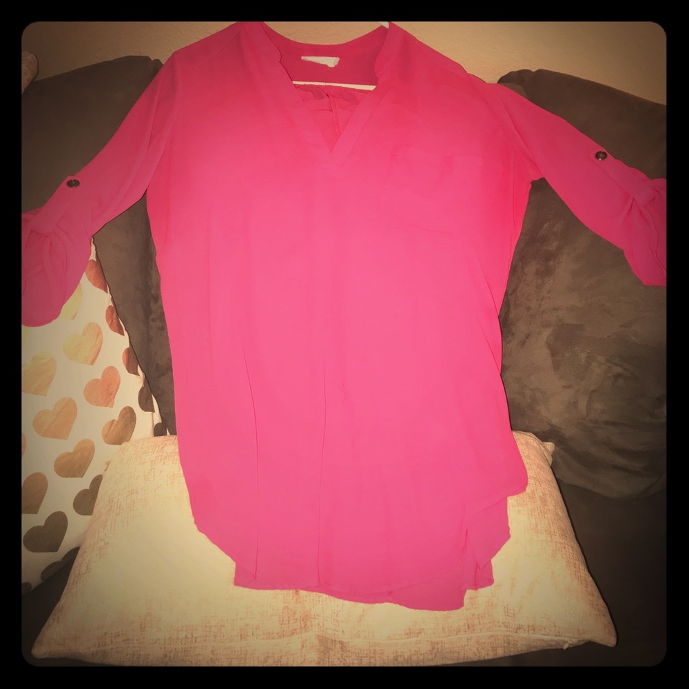 Pink chiffon top from Nordstrom “Lush” 💕🎀